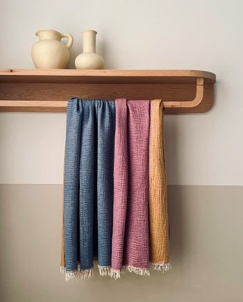 Double Muslin Turkish Towel – Violet & Mustard
