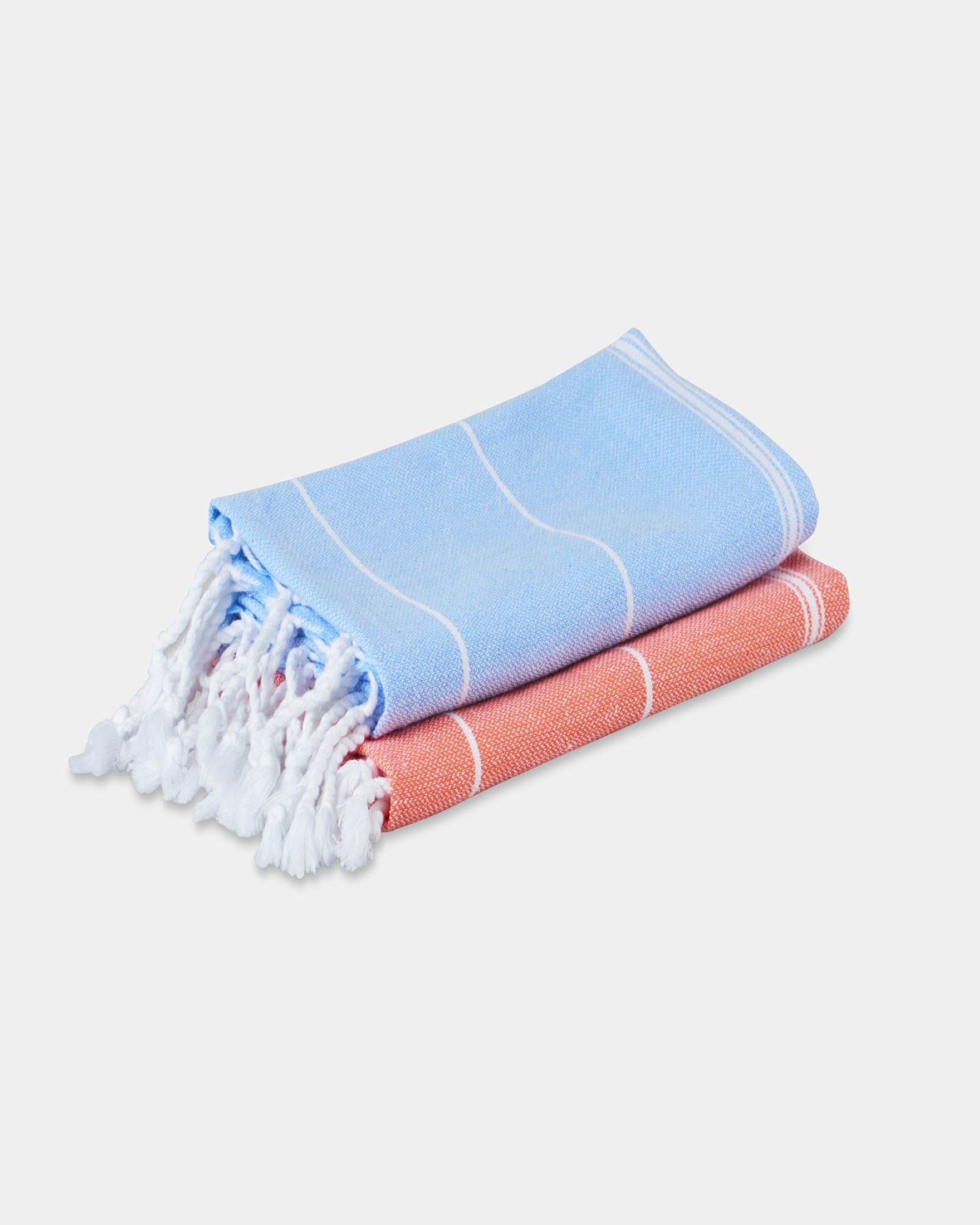 Home & Gym Small Towel Duo – Coral and Blue - Image 3