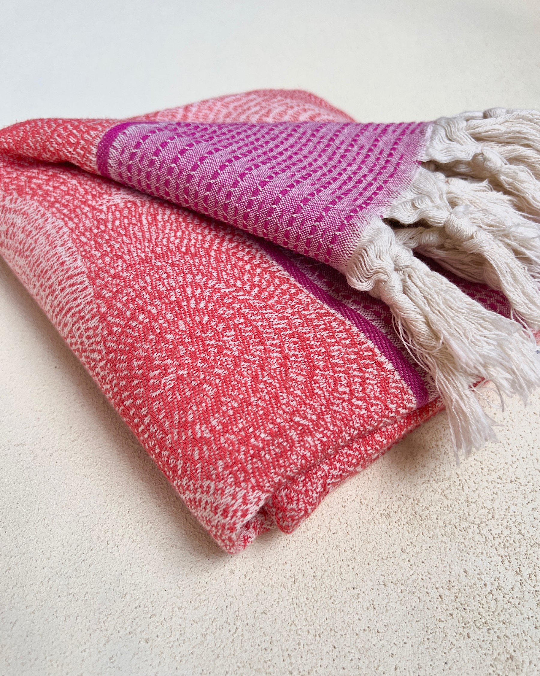 Shelly Beach Towel – Red & Fushia - Image 3
