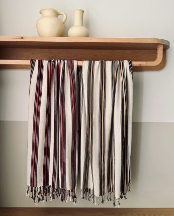 Artisan Linen Stripe Handloomed – Red & Royal Blue